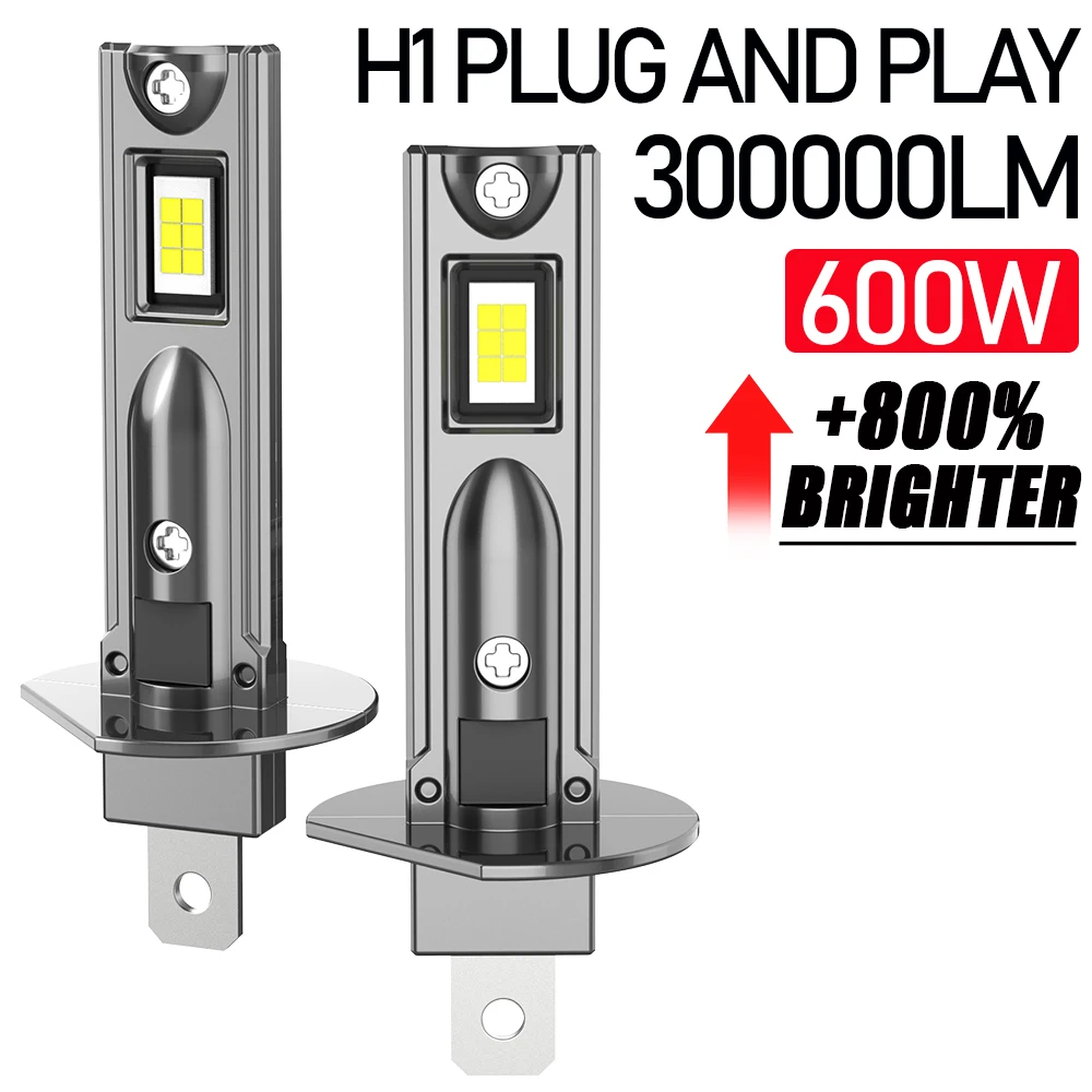 

H1 LED CANBUS Headlight Bulb 300000LM 1:1 Mini Size Diode Led Lights for Car 6000K Plug And Play Automobile Lamps Foggers 12V