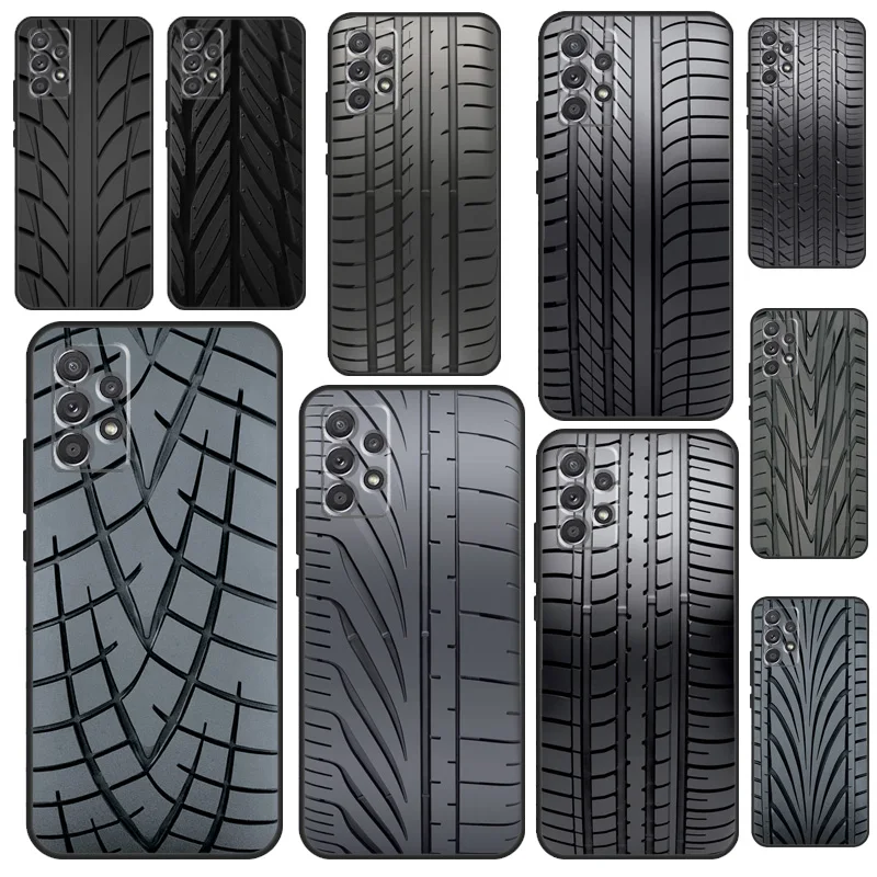 Tire Tread Tyre Track Case For Samsung Galaxy A32 A12 A52 A16 A26 A36 A56 A15 A35 A55 A34 A54 A13 A33 A53 A17 A06