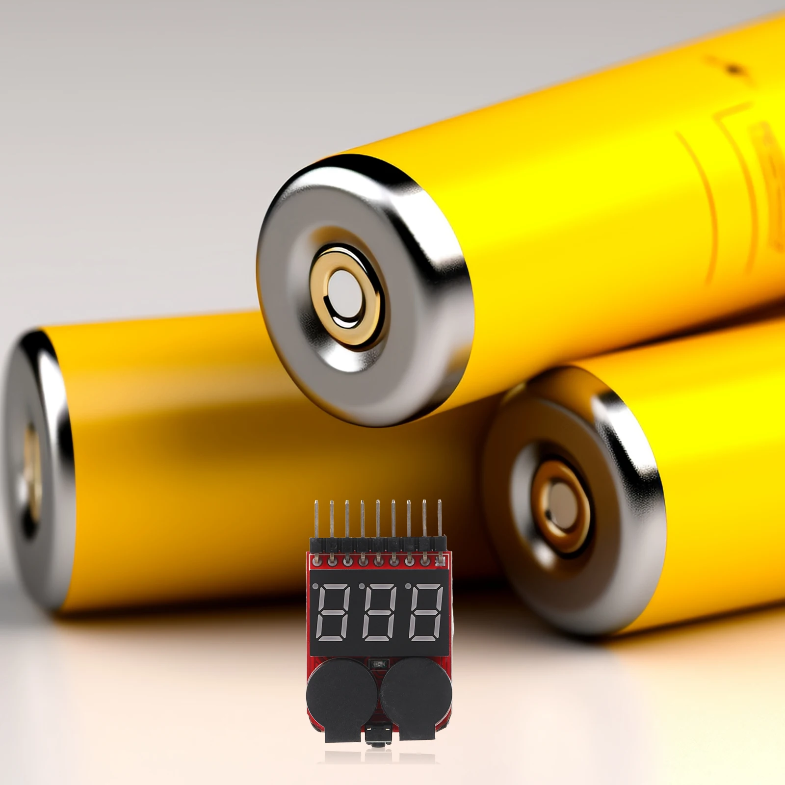 

Lipo Tester Monitor Adjustable Low Voltage Buzzer Alarm 1- Voltage Check LED Indicator LED Indicator