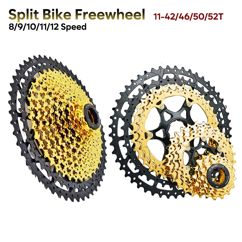 

VG Split MTB Bike Freewheel 11-42/46/50/52T Звездочка 8 9 10 11 12 скоростей HG Кассетный маховик для горного велосипеда для SHIMANO