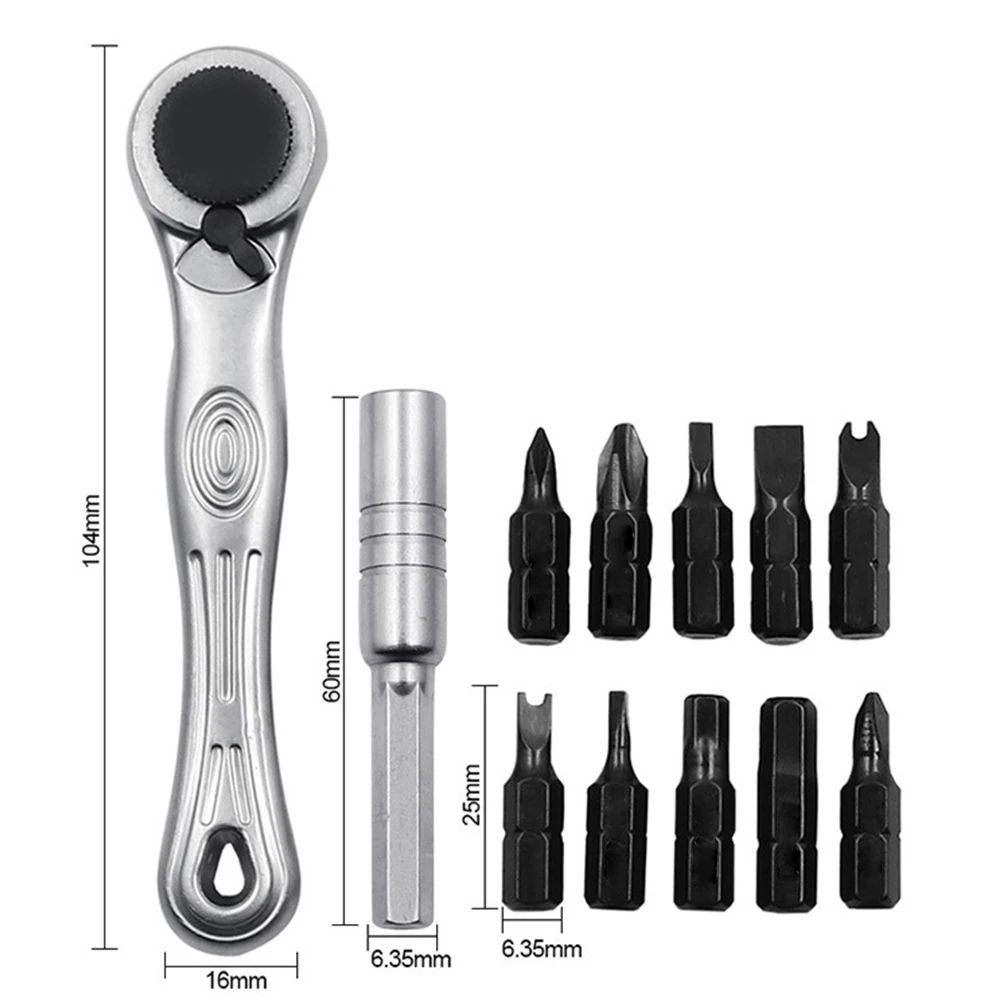 Transporte conveniente 25*85*22mm Destornillador de trinquete portátil Juego de herramientas de acero al cromo vanadio Acero al cromo vanadio