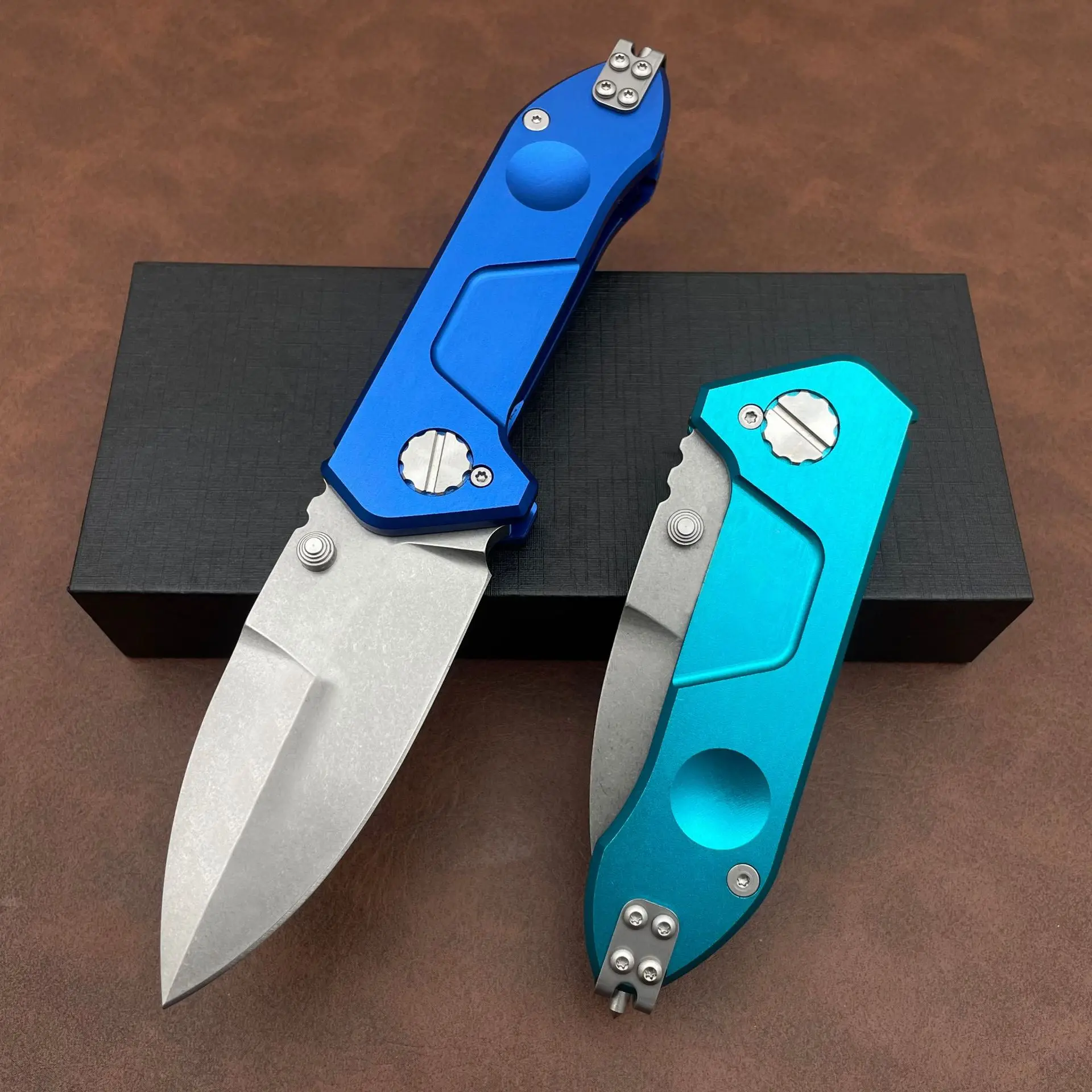 Coltello Pieghevole Extrema Ratio 2Models con Lama D2 da 2,95 Pollici, Manici in Lega di Alluminio