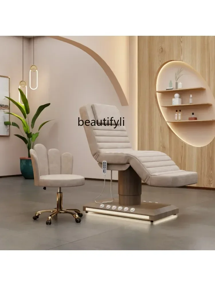 

Y17 Wood Grain Base Electric Beauty Bed Foreign Beauty Salon Spa Massage Couch Medical Beauty Plastic Facial Bed