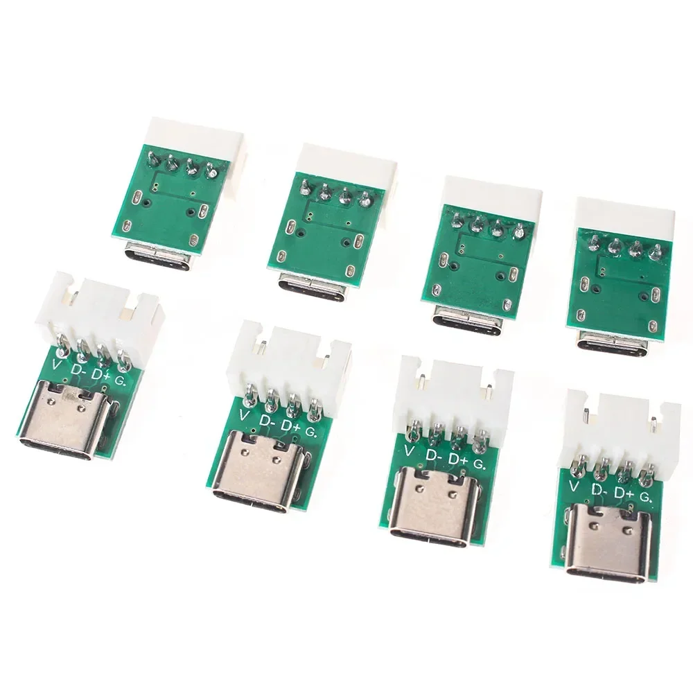 10PCS Type-C Test Board Kit Female Connector Set USB3.1 16P-2.54mm PCB Converter for High-Current Power Supply Adapters