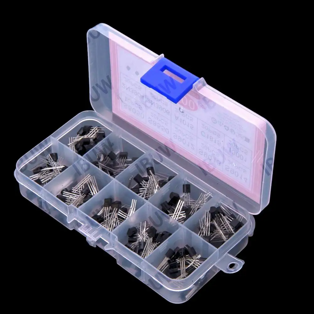 10values * 20pcs = 200pcs C1815 13001 S8050 S8550 S9012 S9013 S9014 Transistor Assortment Kit TO-92  2N3904 2N3906 A1015