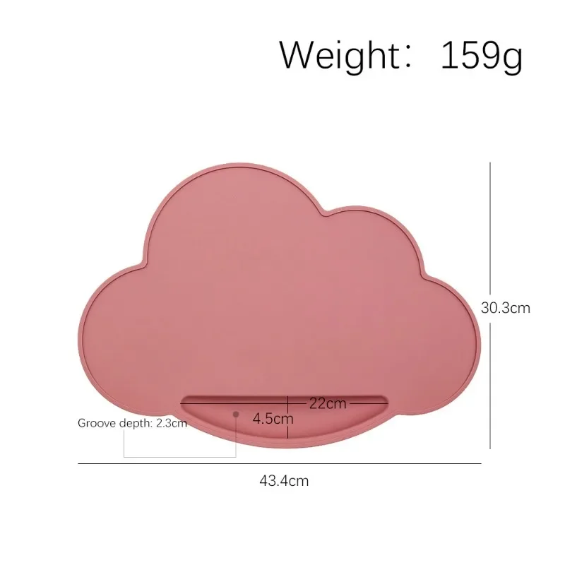 أطباق تحديد الموقع سيليكون سحابة عدم الانزلاق الطفل لتغذية تحديد الموقع لوحة الاطفال حصيرة لوحة الأطفال شكل أدوات المائدة المحمولة 1 قطعة #4