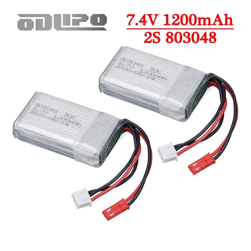 Lipo Battery 2S 7.4V 1200mAh 803048 For MJXRC X600 RC Drone Spare Parts 2S 7.4 V Lipo Battery With JST Plug