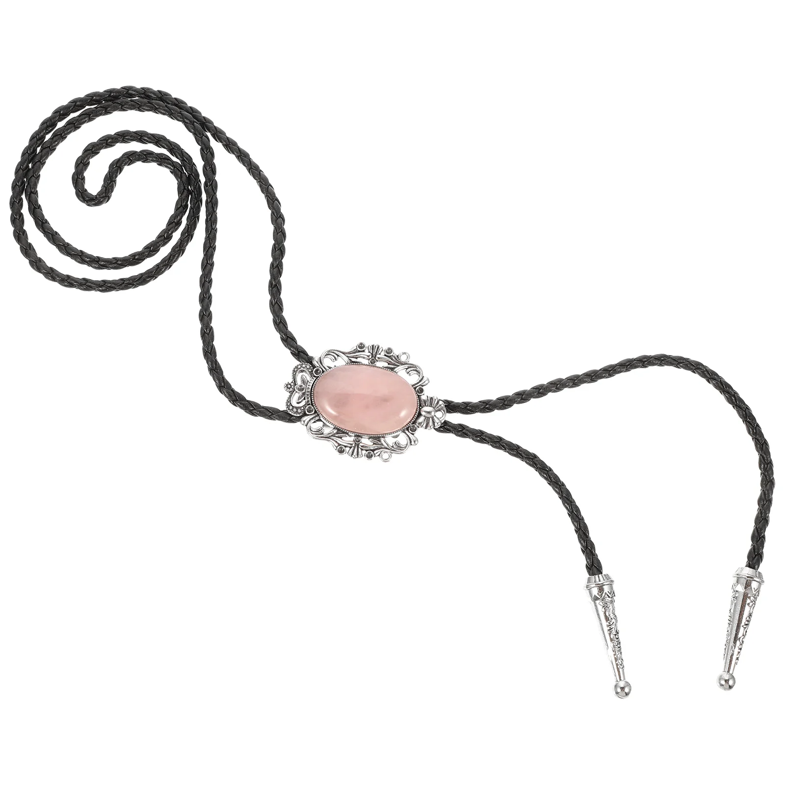 

1pc Bolo Tie Agate Decoration Vintage Necktie Women Men Cowgirl Accessories Stylish Party Prom Night Wear Bolo Necklace Chain