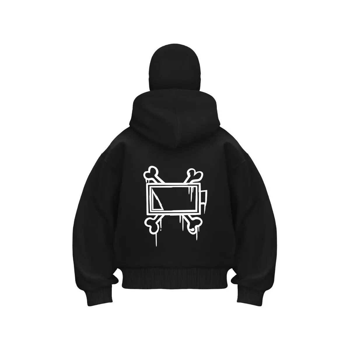 Bone Frame Abstract Art Double Hood Warm Outdoor Men's Winter Casual Sweatshirt