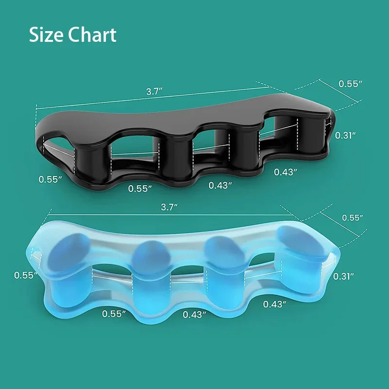 2 pezzi separatori per dita in Silicone distanziali per dita strumento per piastre di separazione Bunion Hammer Toe piastre separatore Yoga Practice