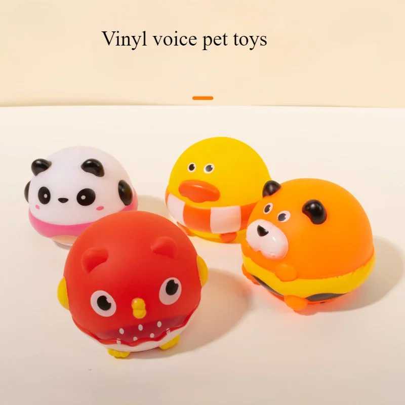 Pet Toys Cute Animals Round Headed Ducks Rubber Coated Toys Making Sounds Pinching Barking Relaxing Dog Toys