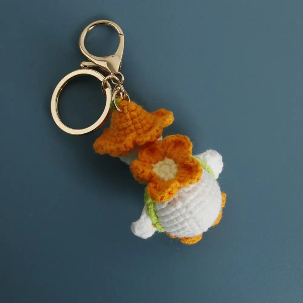 Jewelry Gift Funny Goose Crochet Keychains Cute Cartoon Animal Duck Pendant Handmaking Woven Knitting Keyring Backpack