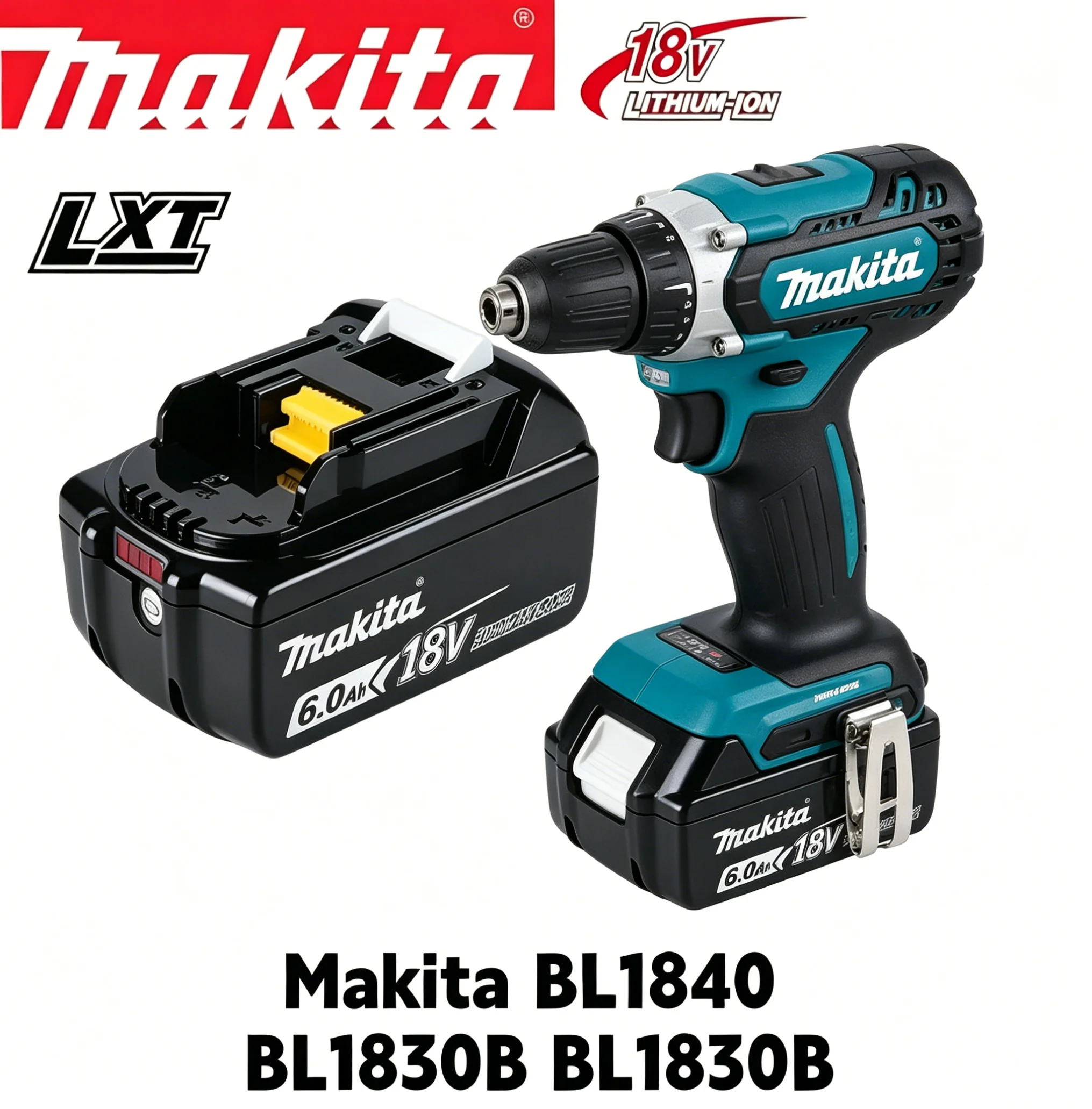 

6Ah 100% Original Makita 18V Battery BL1820B Rechargeable Lithium-Ion Battery for Makita 18V Power Tools Replace the battery