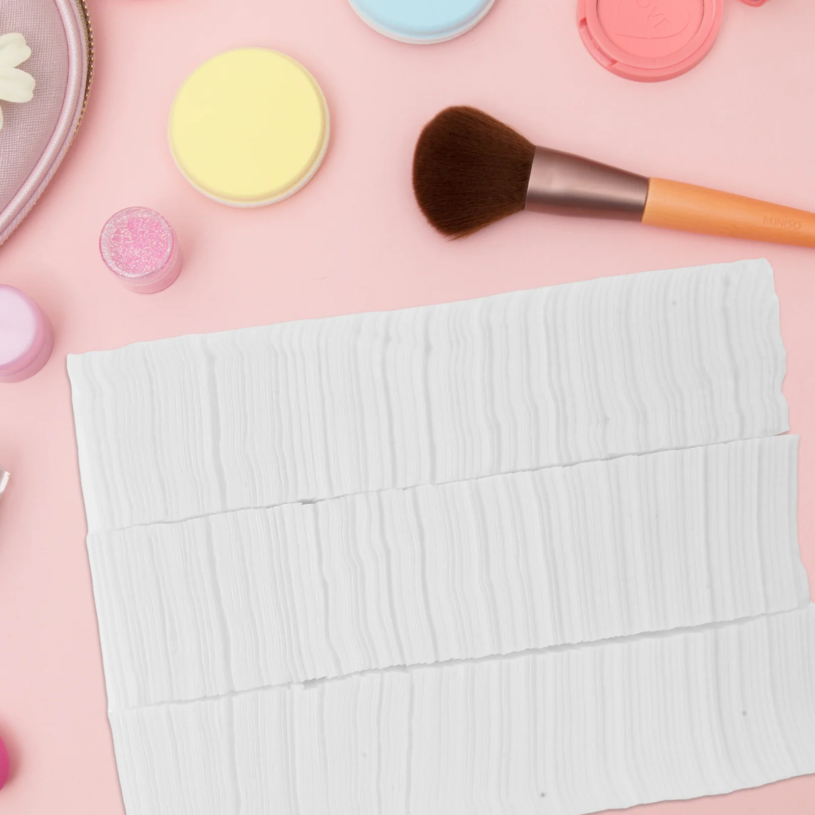 500枚入り 二層構造 厚手コットンパッド メイク落としタオル ソフト洗顔ワイプ サロン必需品 コットンフェイスワイプ