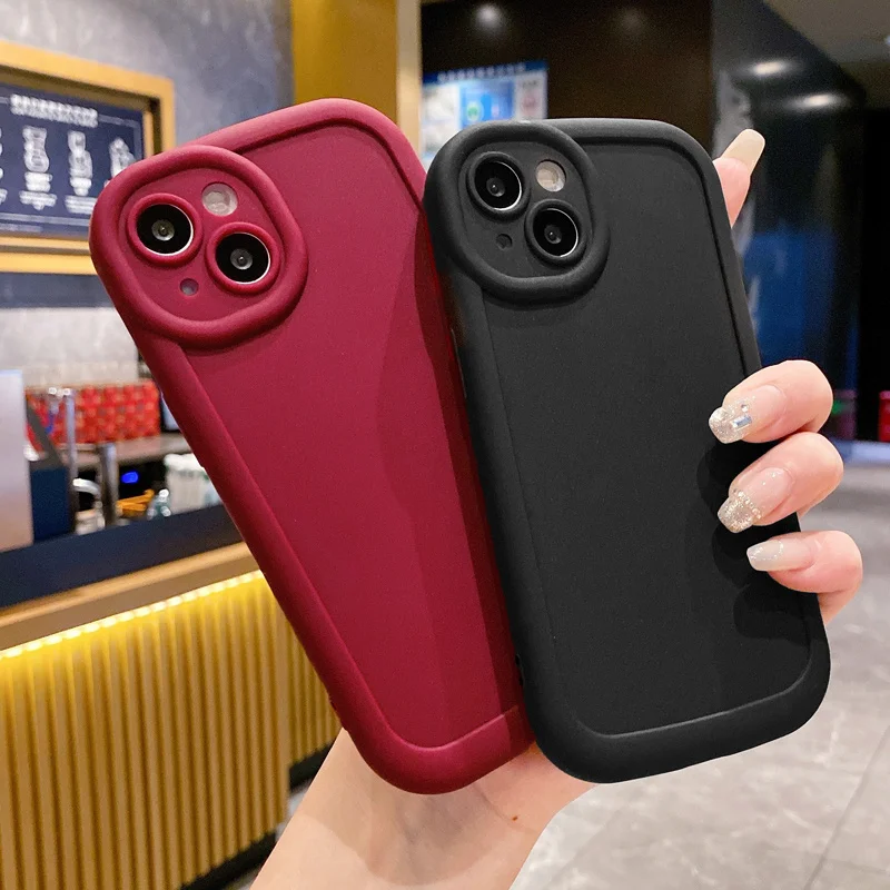 Candy Color Silicone Shockproof Case For iPhone 11 12 13 14 15 Pro Max X XR XS Max 7 8Plus Camera Protection Soft TPU Back Cover