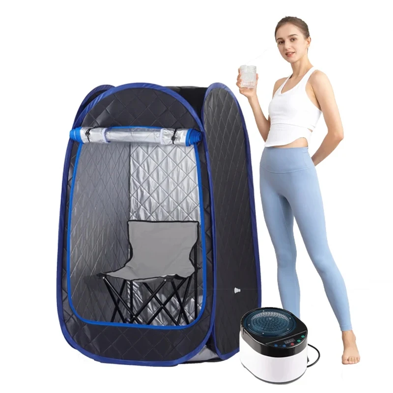 

Portable Steam Sauna Single Person Sauna Sauna Tent with Steamer 4L 1500W Steam Generator Chair Indoor Sauna Tent for Home Spa