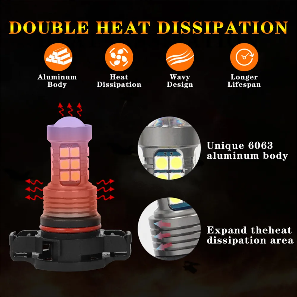 2PCS LED Car Front Fog Light Bulbs Lamps 2504 PSX24W 12276 Accessories For Chevrolet Captiva 2012 2013 214 2015 2016 2017