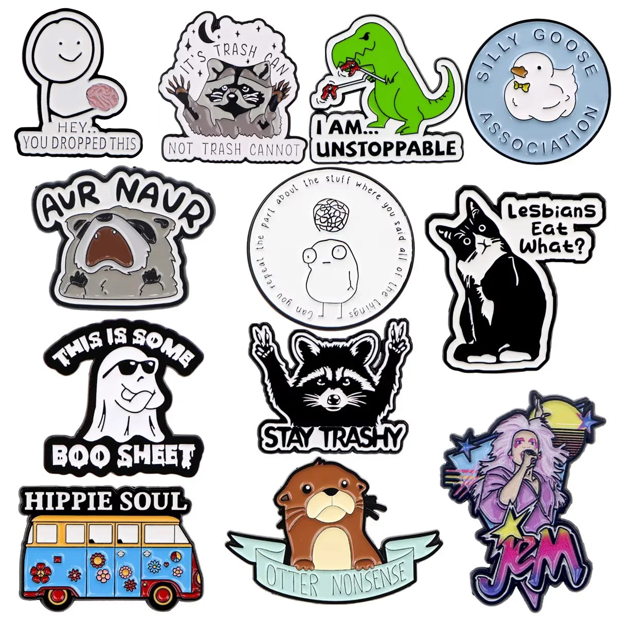 Cartoon Quotation Enamel Pin Brooches For Women Lapel Pins Badge on Backpack Costume Accessories Fashion Jewelry Gifts