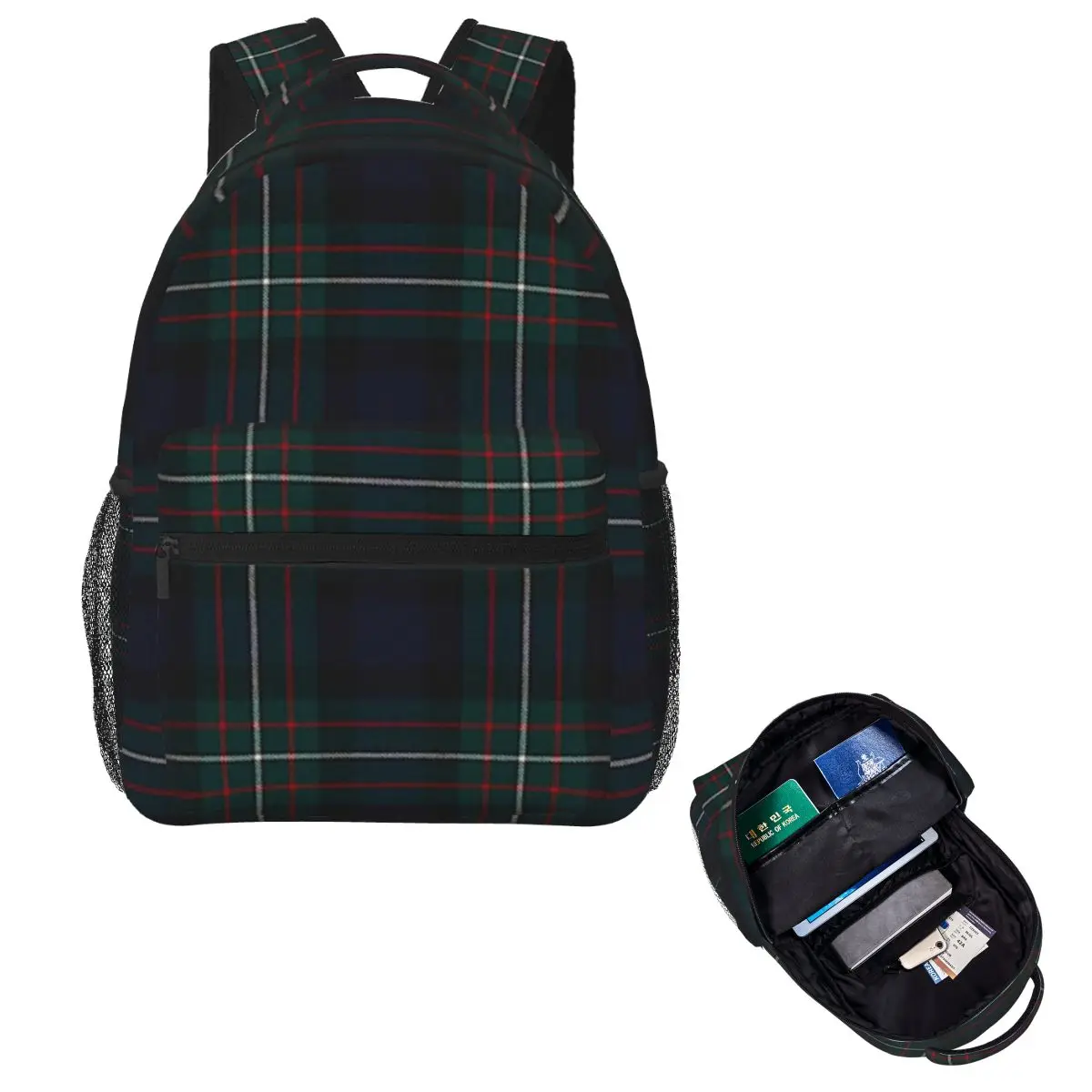 Ferguson Scottish Tartan Student Backpack School Bag Hiking Travel Daypack for Men Women Fashion Bookbag Shoulder Bags