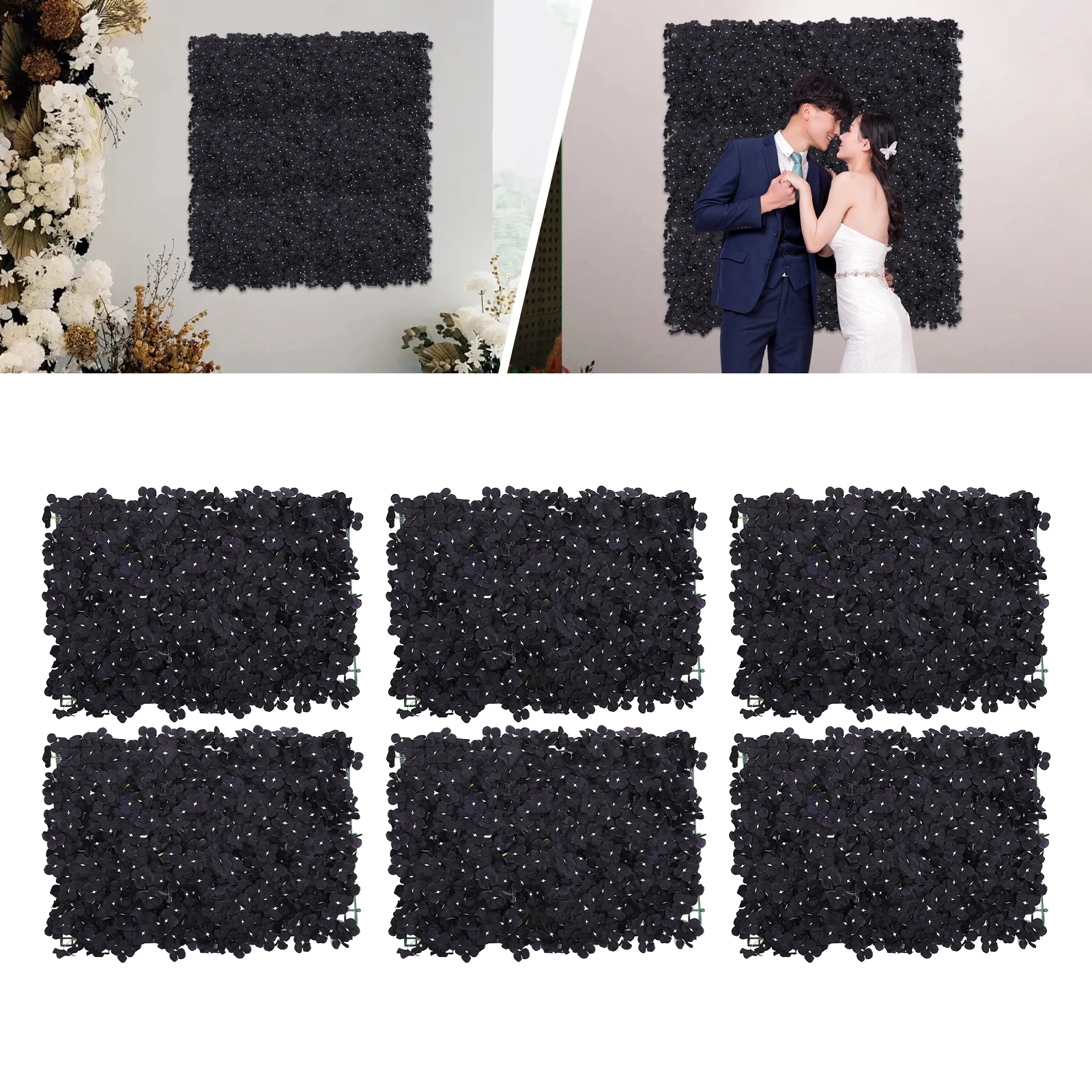 6 Pieces of Plant Flower Wall 60 * 40cm Hydrangea Flowers