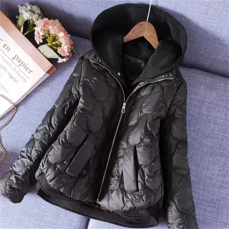 2024 New Korean Winter Jacket Women Parkas Hooded Thick Down Cotton Padded Parka Female Jacket Short Coat Slim Warm Outwear