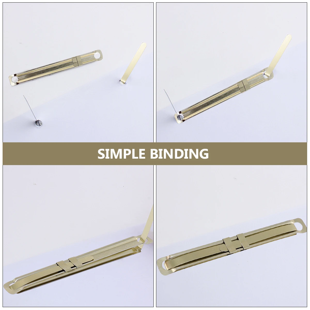 

100 Pcs Metal Binding Clip Golden Bookbinding Clips Practical Paper Stationery Supplies