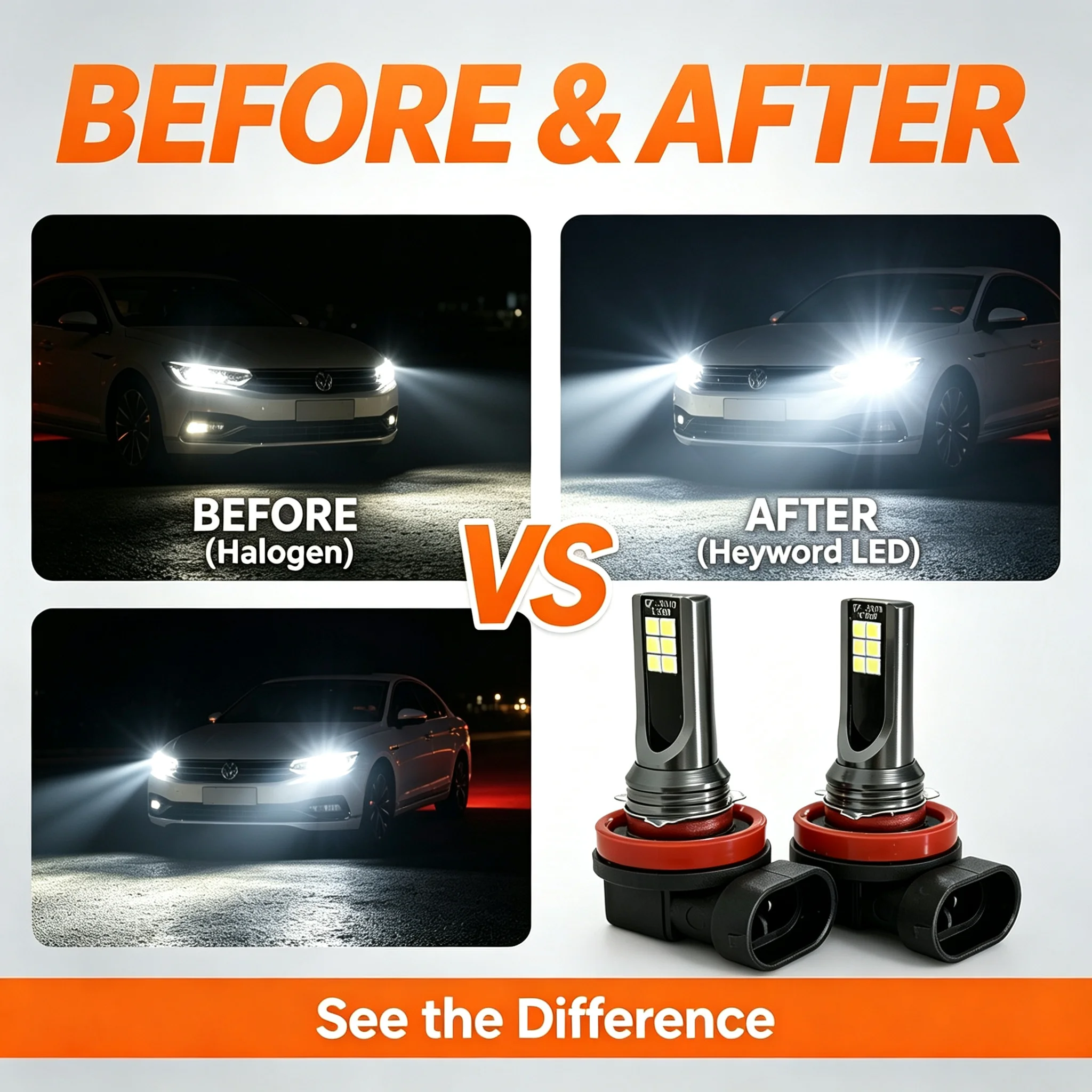 2Pcs H8 H3 H7 H11 Car 12 LED Fog Light Bulb 9005 HB3 9006 HB4 6000K White Yellow Ice Blue Auto Fog Lamp