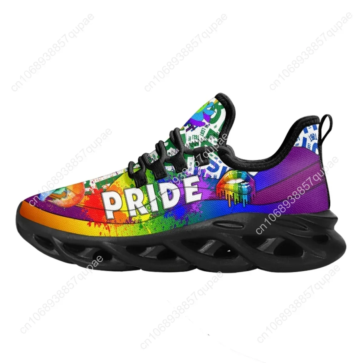 Colorful Pride LGBT Print Platform Flats Sneakers Shoes Men Women Sports Shoes Fashion High Quality DIY Sneaker Custom Made Shoe 4