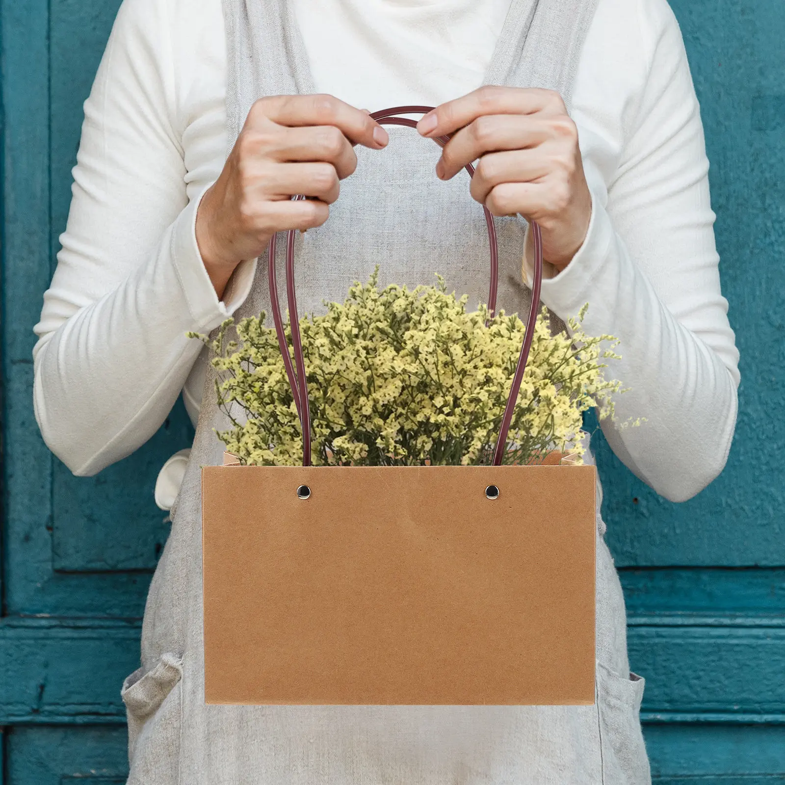 

10 шт. Простые прочные подарочные пакеты из крафт-бумаги многоразового использования для рождественских и свадебных подарков, конфет, цветов и аксессуаров