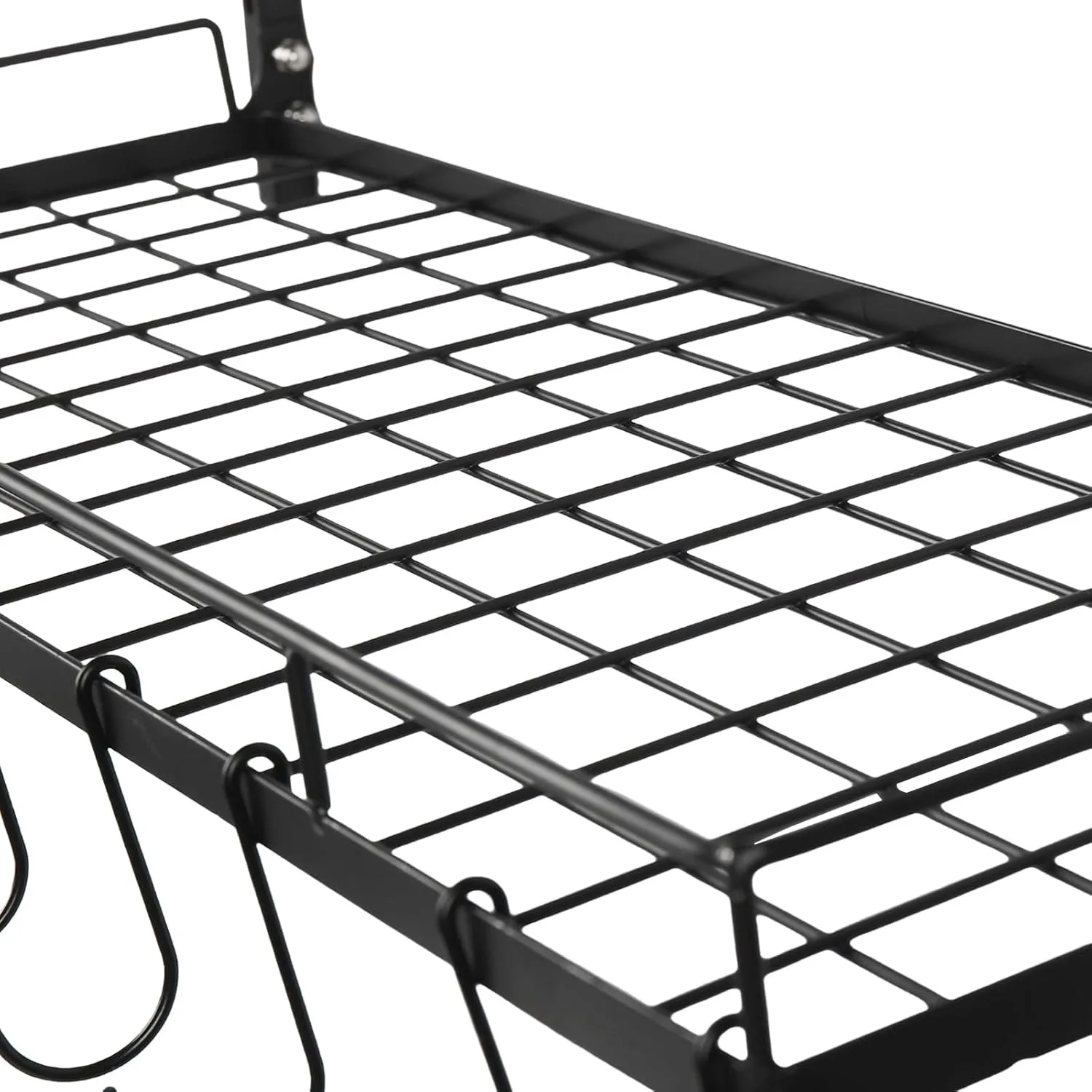 رف أوعية معلق بطبقتين، رف أوعية مثبت على الحائط مع 10 خطافات، رف تخزين المطبخ، رف معلق مثبت لتخزين المطبخ أ