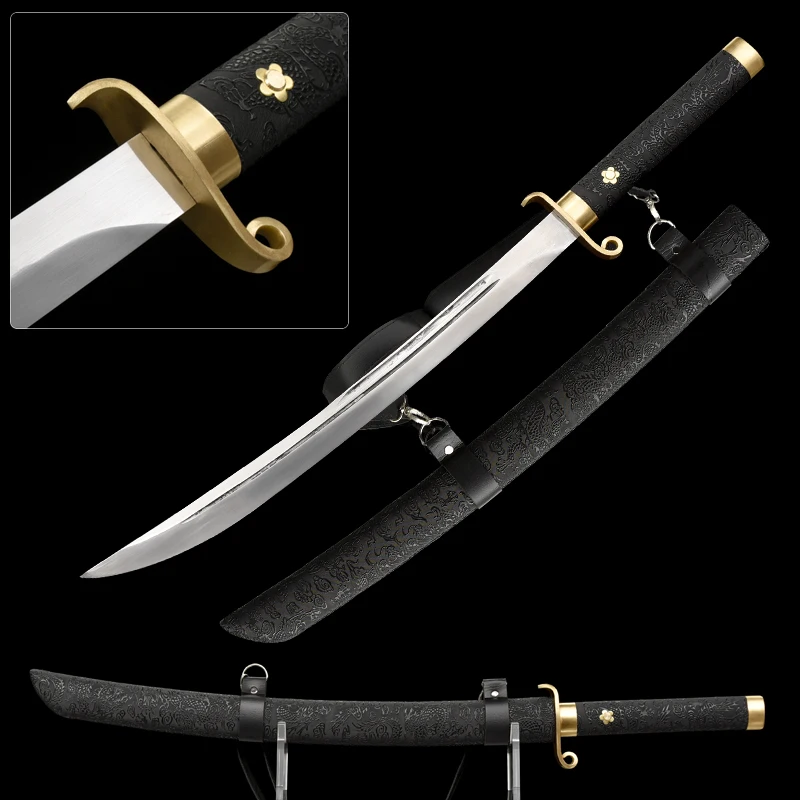 Traditional Chinese Saber Sword Exquisite Handmade Collection High Manganese Steel Blade For Training Wushu Swords OXtail Sword