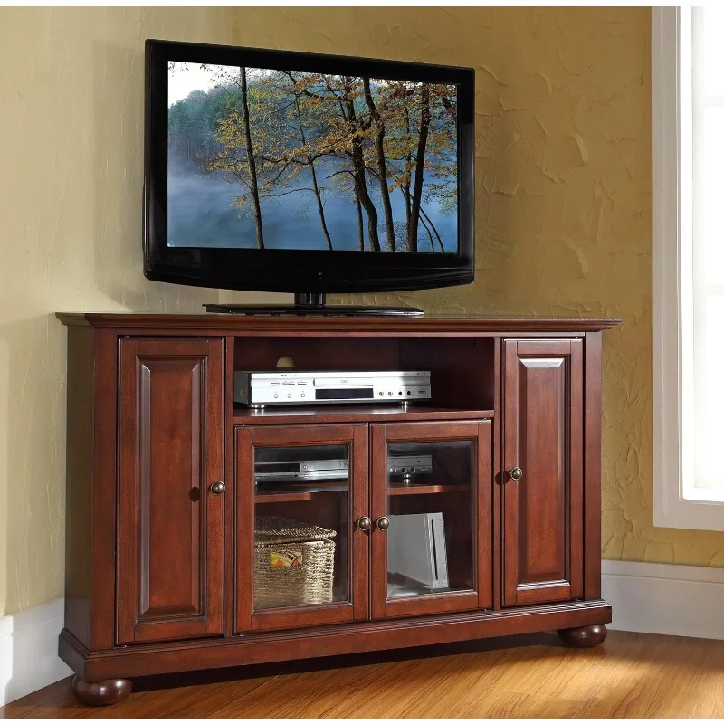 

Corner TV Stand for 50+ Inch TVs, Entertainment Center with Storage Shelves Designed for Longevity with Wood Veneer Construction