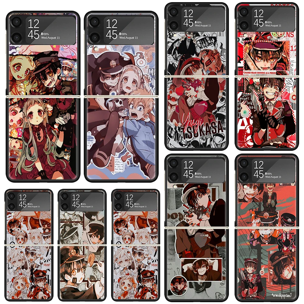 Anime Toilet Bound Hanako Kun Phone Case For Samsung Galaxy Z Flip Zflip 6 Flip6 5 Flip5 4 Flip4 3 Flip3 5G Art Fundas Black Cov