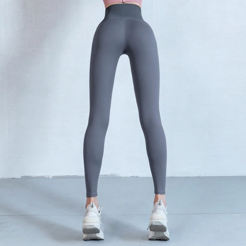 Yoga Pants Knit Women Cold Base Comfortable Casual Fashion  Summer Fitting Lambwool Thread Plus Stretch Shiny Frosted Wash