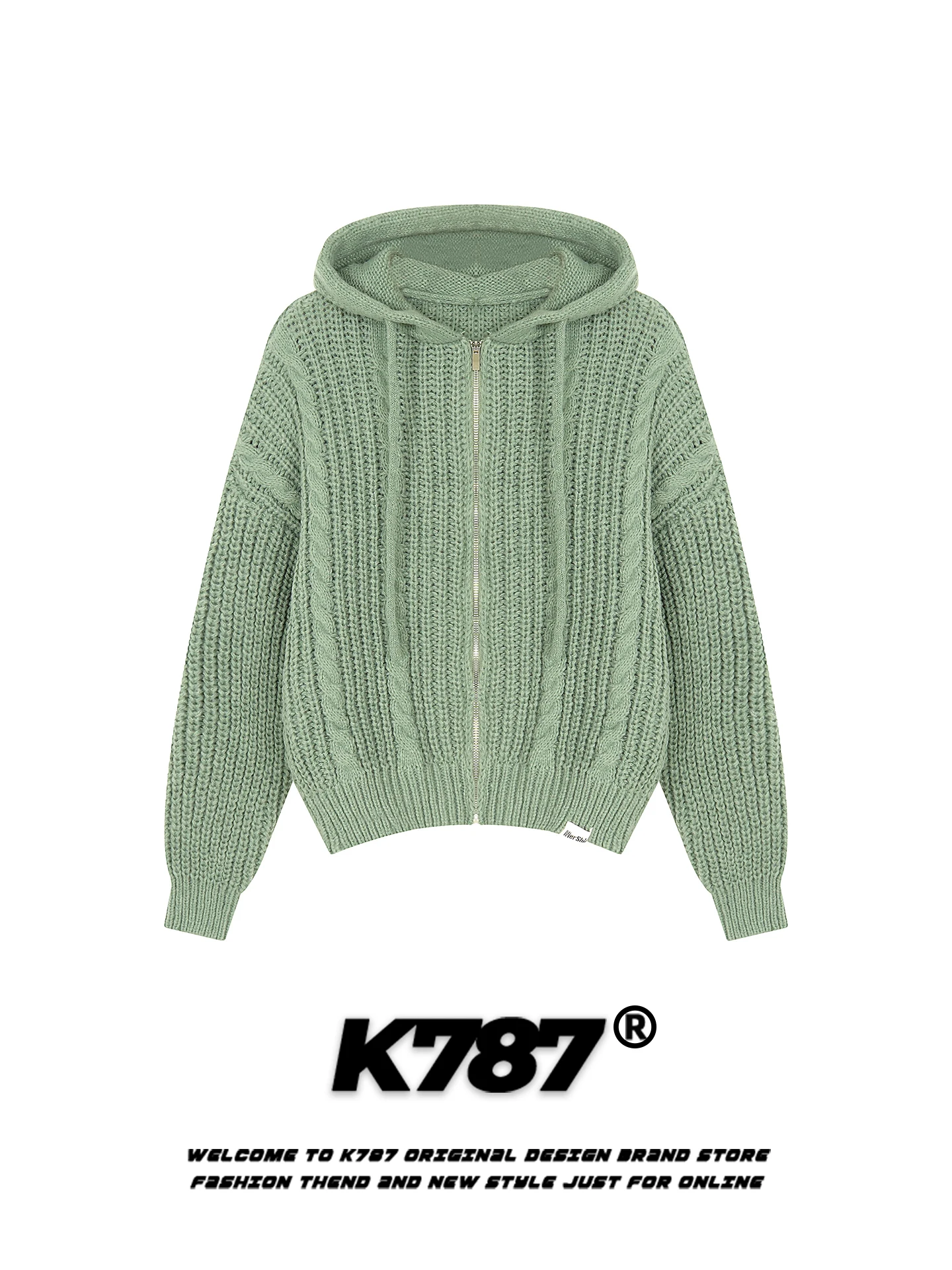 K787 American Lazy Sle Knitted Hat Sweater Casual Orange Knitwear for Couples Loose Fit Autumn Winter Women's Faion view 2