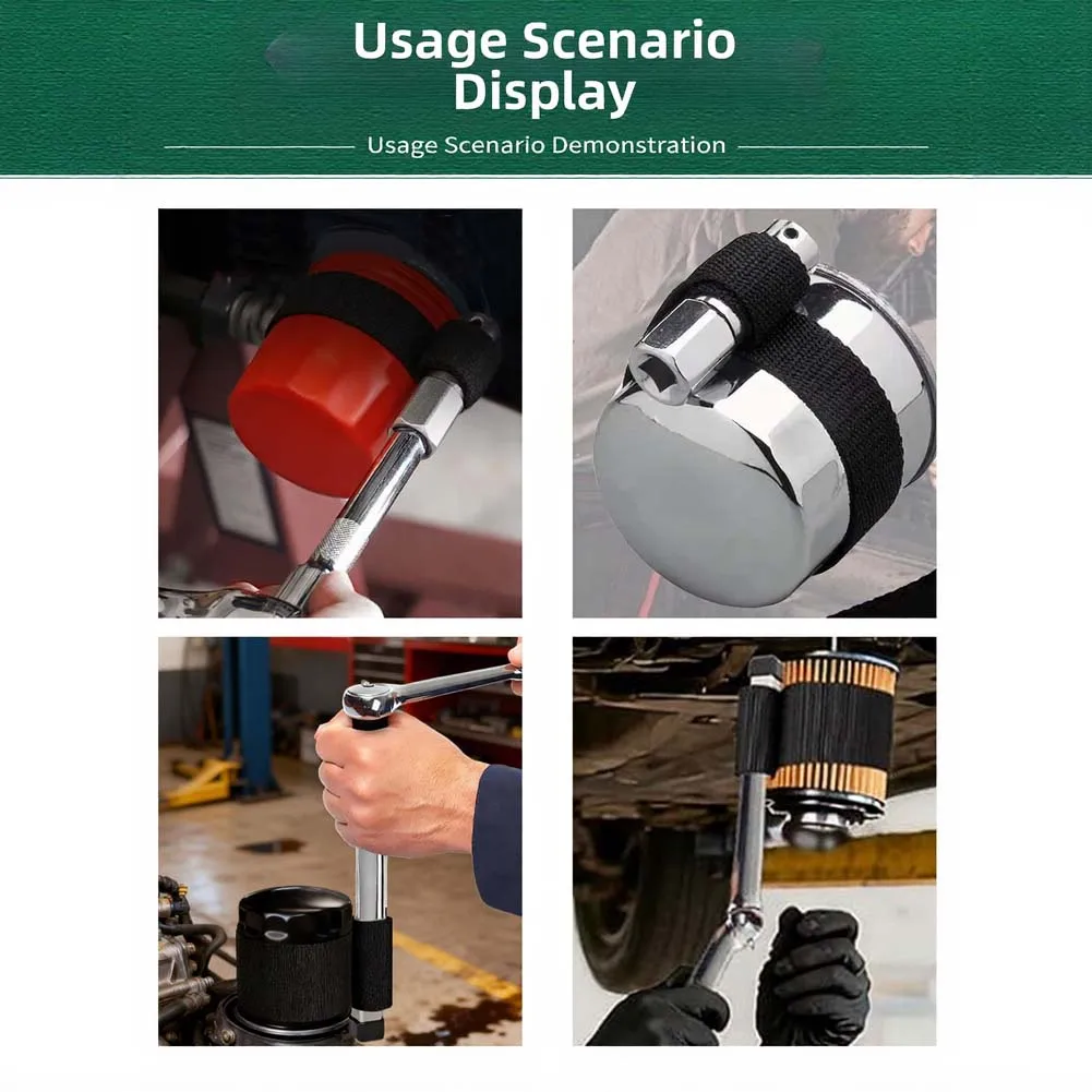 Adjustable Strap Filter Wrench Made with Canvas and Nylon for Reliable Handling of Oil and Fuel Filters up to 120mm
