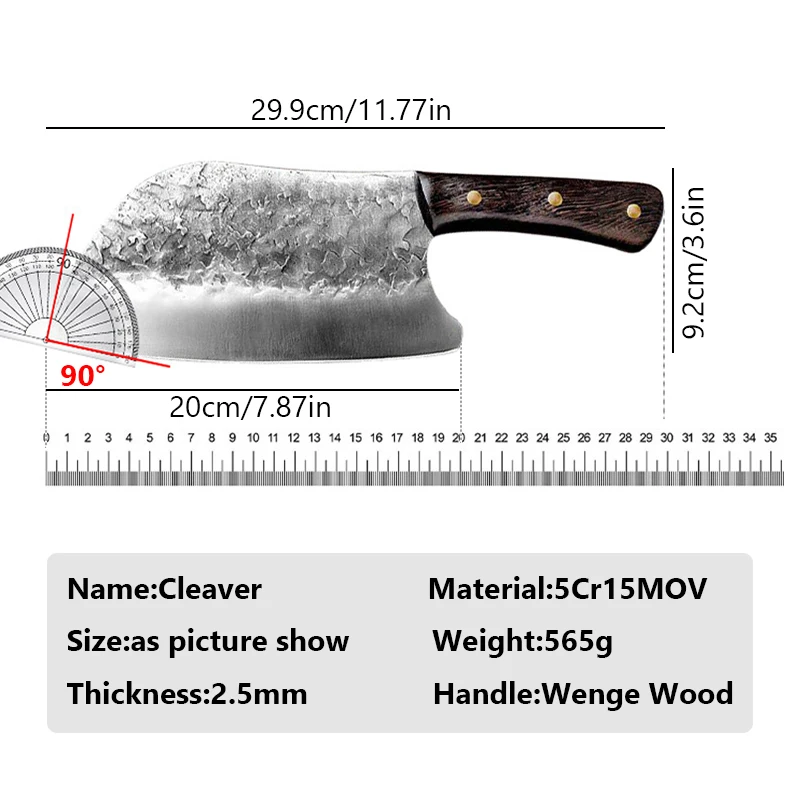 Handmade Forged Stainless Steel Kitchen Knives Chinese Knife Meat Cleaver Vegetable Chopper Knife Kitchen Cutter Tool with Cover