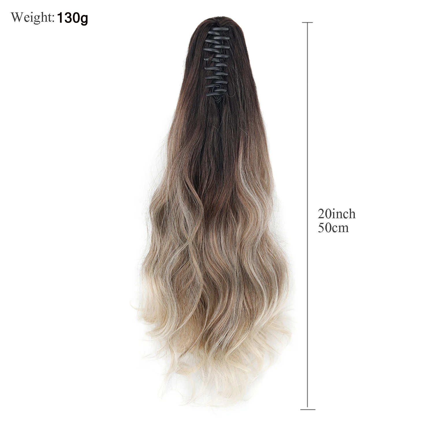 Ponytails Vibrant Gradient Ombre Curly Wave Ponytail Extension Trendy Claw Clip In Hairpiece for Unique Chic Eye Catching Style