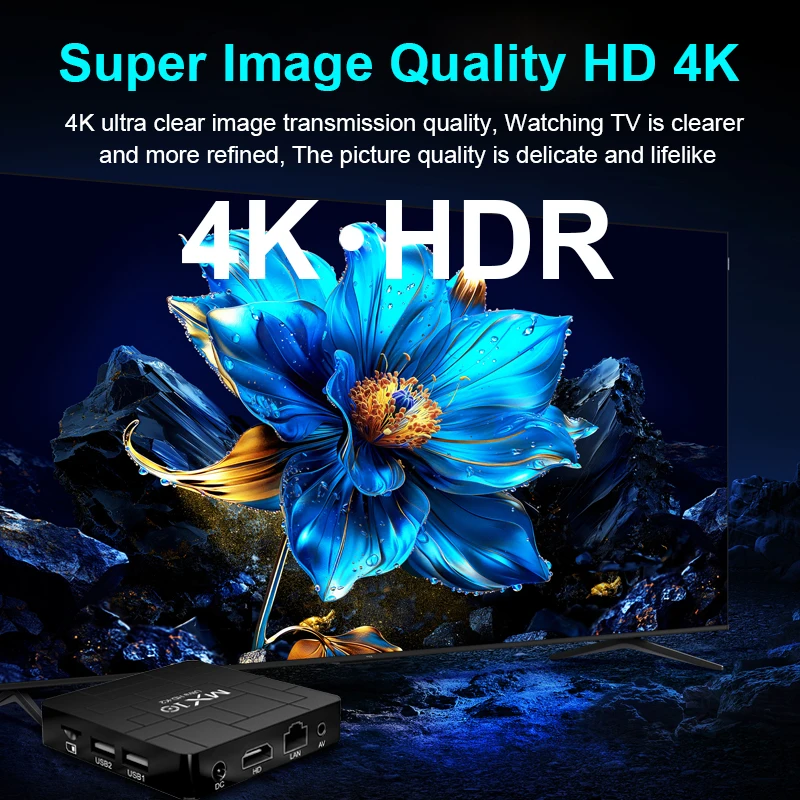 Android TV Box Android 13 MX10 K2 Allwinner H313 Corte-A53 1,5 GB 8 GB Wi-Fi integrato 2.4G/5G + BT4.0 Smart Home Theater