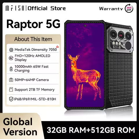 IIIF150 Raptor 5G Rugged Smartphone Android 14 Mob...