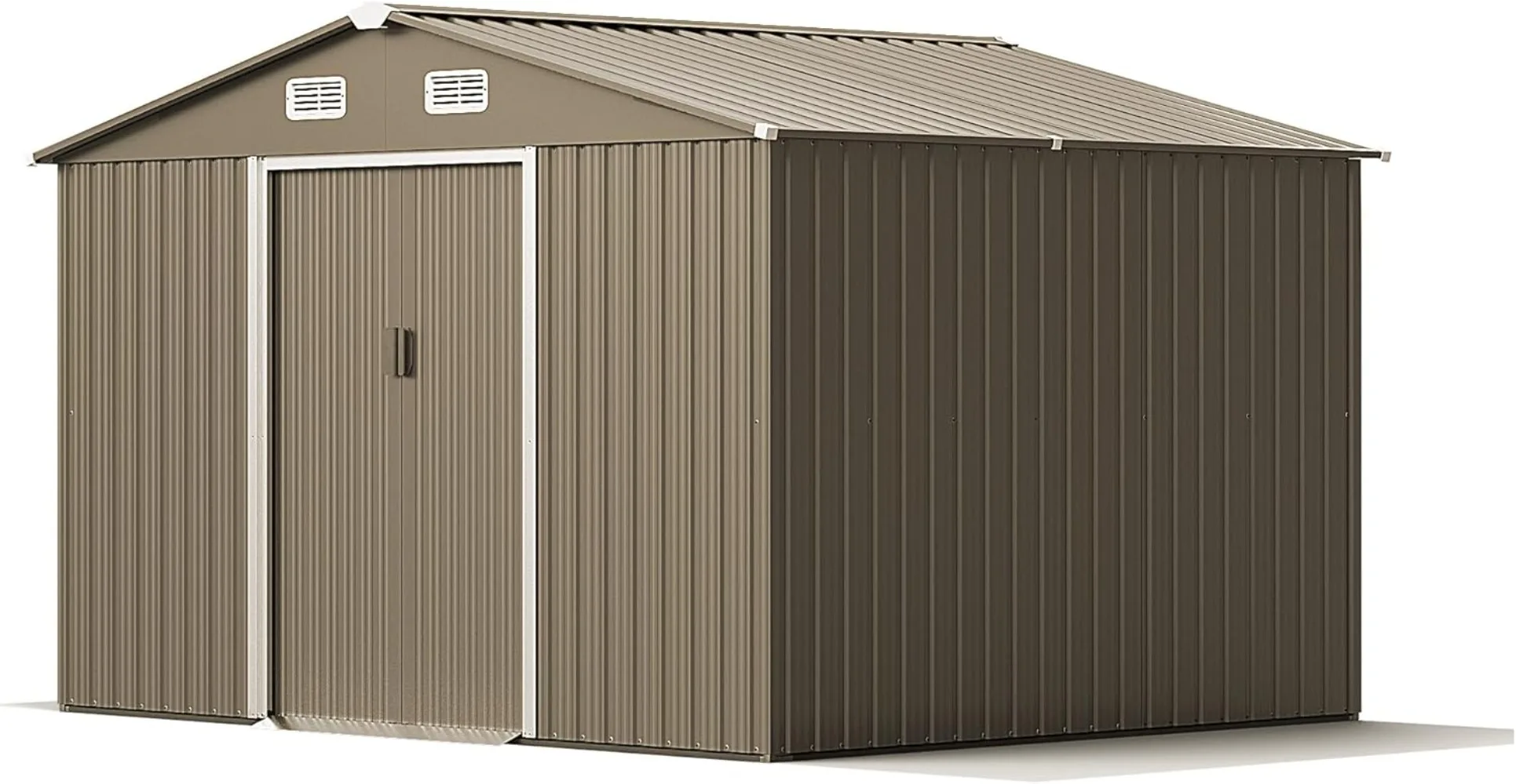 

Gotland 10FT x 8FT Metal Storage Shed for Outdoor with Design of Lockable Slide Doors and Air Vent, Tiny House Utility and