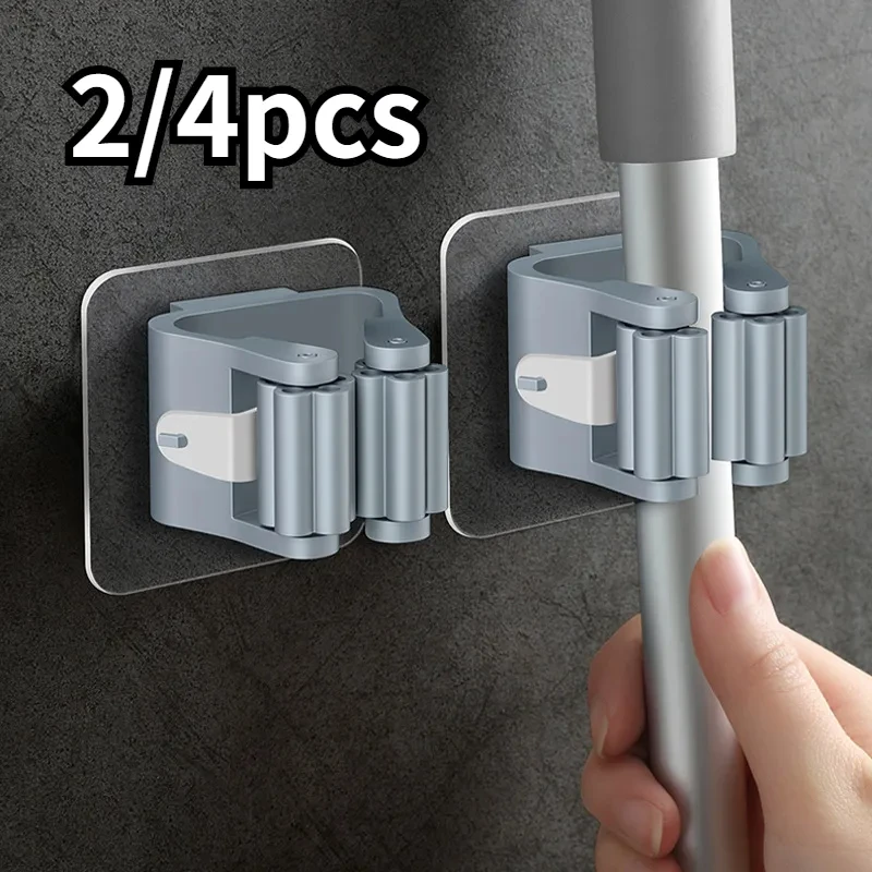 2/4PCS Home Storage Rack Bad Saug Hängen Rohr Spurlose Haken Wand Montiert Organizer Mop Halter Wasserdichte Besen aufhänger