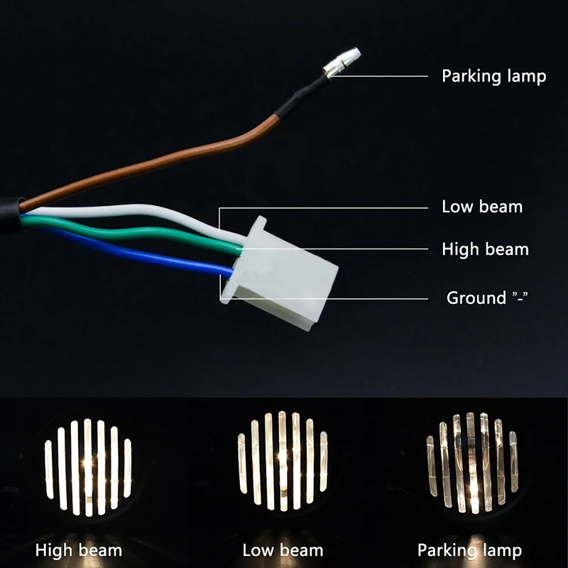 블랙 메탈 레트로 라운드 오토바이 그릴 헤드라이트, 오토바이 헤드라이트, 모터 스쿠터 할로겐 헤드라이트