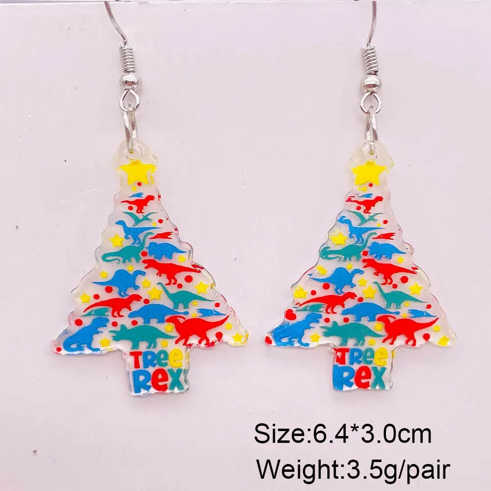 Christmas Acrylic Jewelry Santa Claus Christmas Tree Dwarf Drop Earrings for Woman Halloween Gift Fashion Jewelry