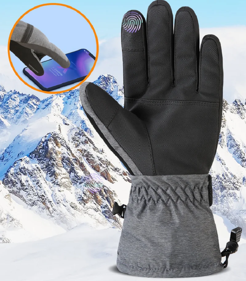 Waterproof Men Women Ski Gloves Winter Warm Cycling Gloves Touch Screen Anti Slip Motorcycle  Fleece Mitten