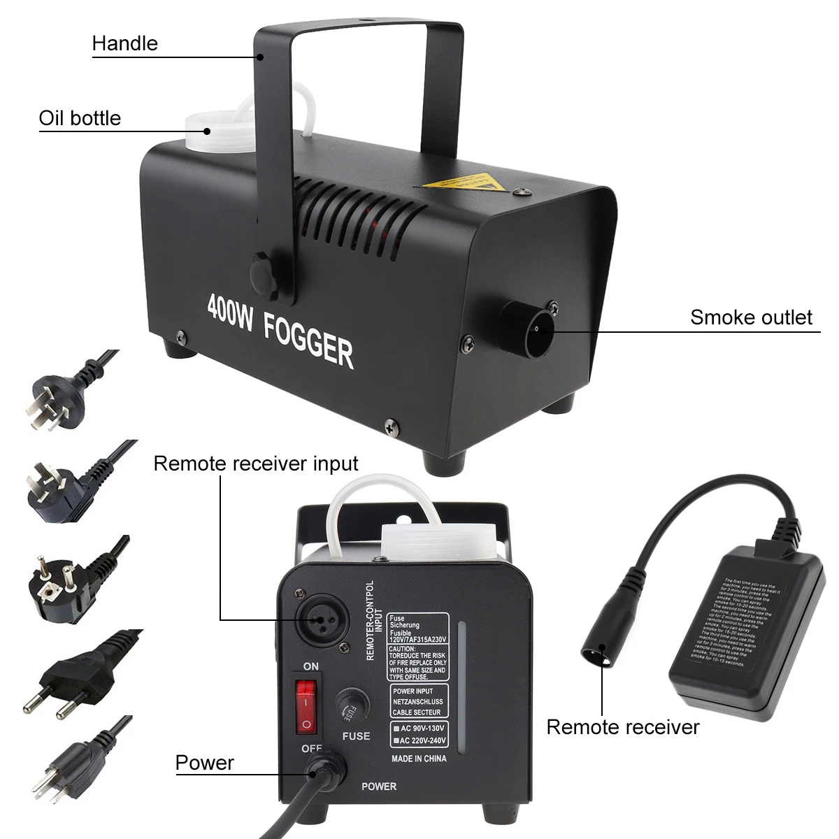 400W Professionele Rookmachine Draad Controle Kap Mist Rook Mist Machine Ejector Voor Stage/Bar/Ktv Podium verlichting Effect