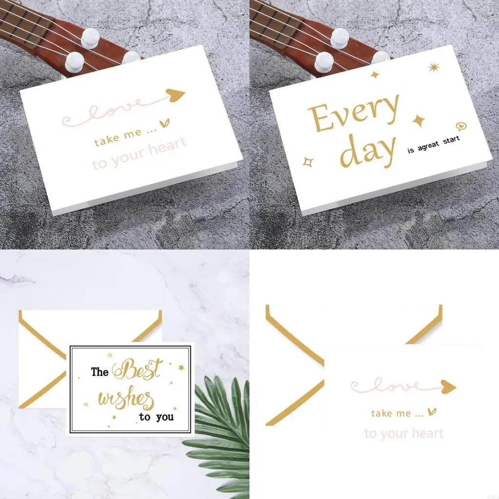 R66A 20 قطعة بطاقات شكر البرنز لبطاقة نعمة الرغبات مع مغلف بطاقة معايدة لعيد الحب وعيد الأب للبيع بالتجزئة #1