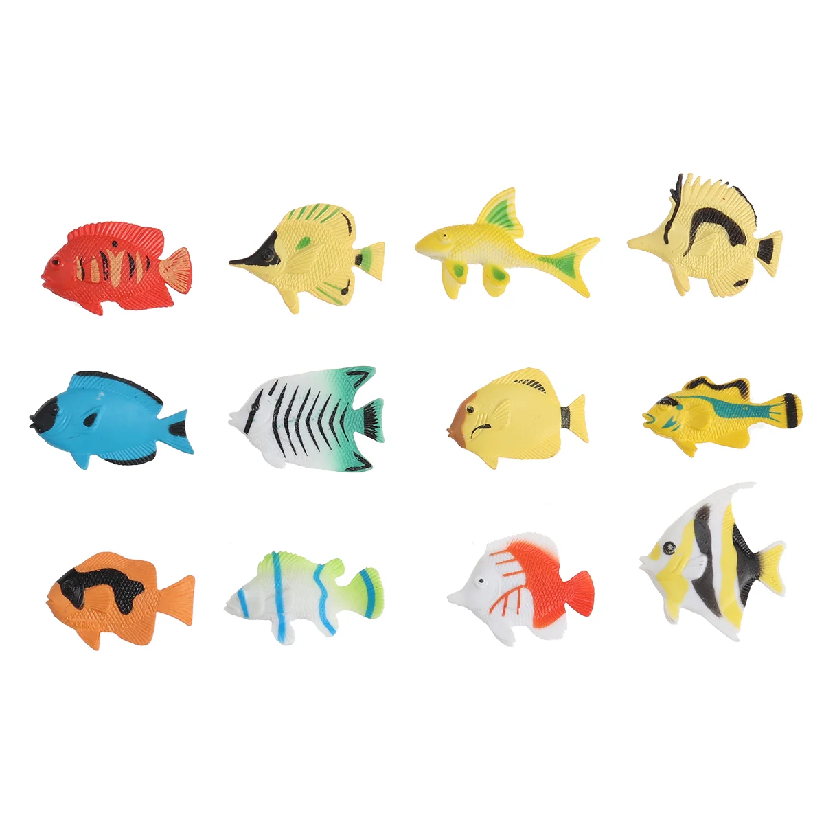 12pcs Ocean Animal Tropical Fish Figure Model Preschool Kids Educational Toys fish toys plastic fish model