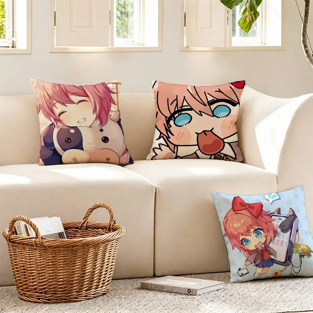 

So Cute D-DDLC S-Sayori Printing Pillowcases Cushion Cover Pillow Covers Home Decoration Square Multi-Size