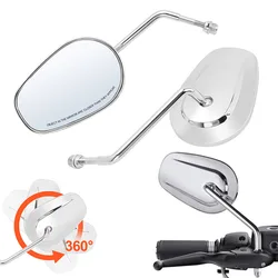 For Harley Touring Road King Road Glide Sportster 883 1200 Dyna Heritage Softail FXDB Chrome Motorcycle 8MM Rear View Mirrors